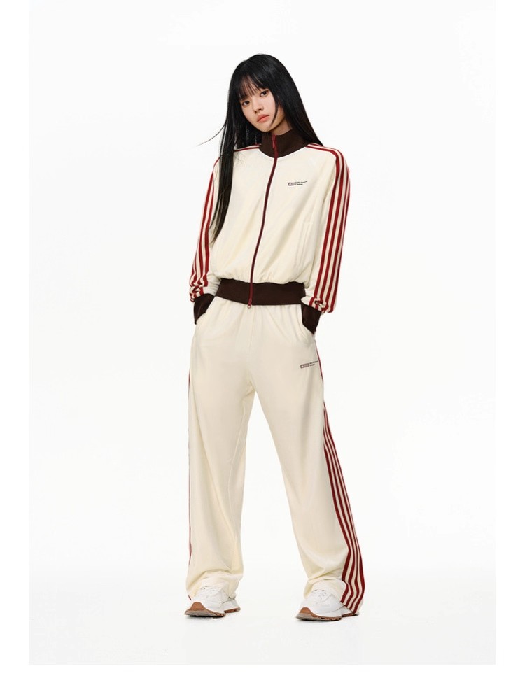 Velvet Cropped Zip-Up Hoodie Set - Image 4