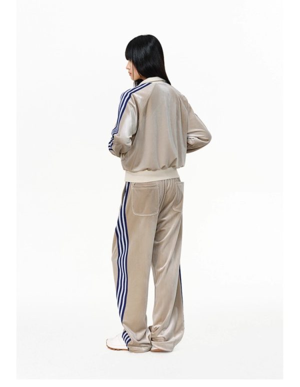 Velvet Cropped Zip-Up Hoodie Set