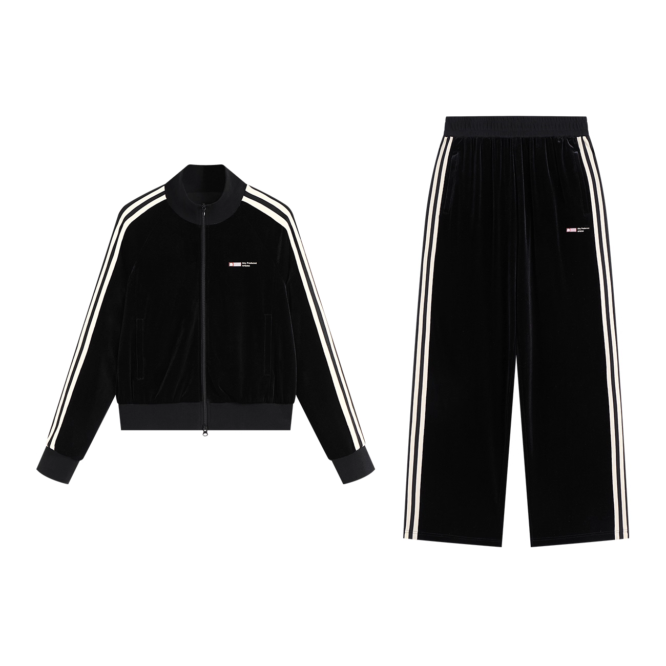 Velvet Cropped Zip-Up Hoodie Set - Image 8