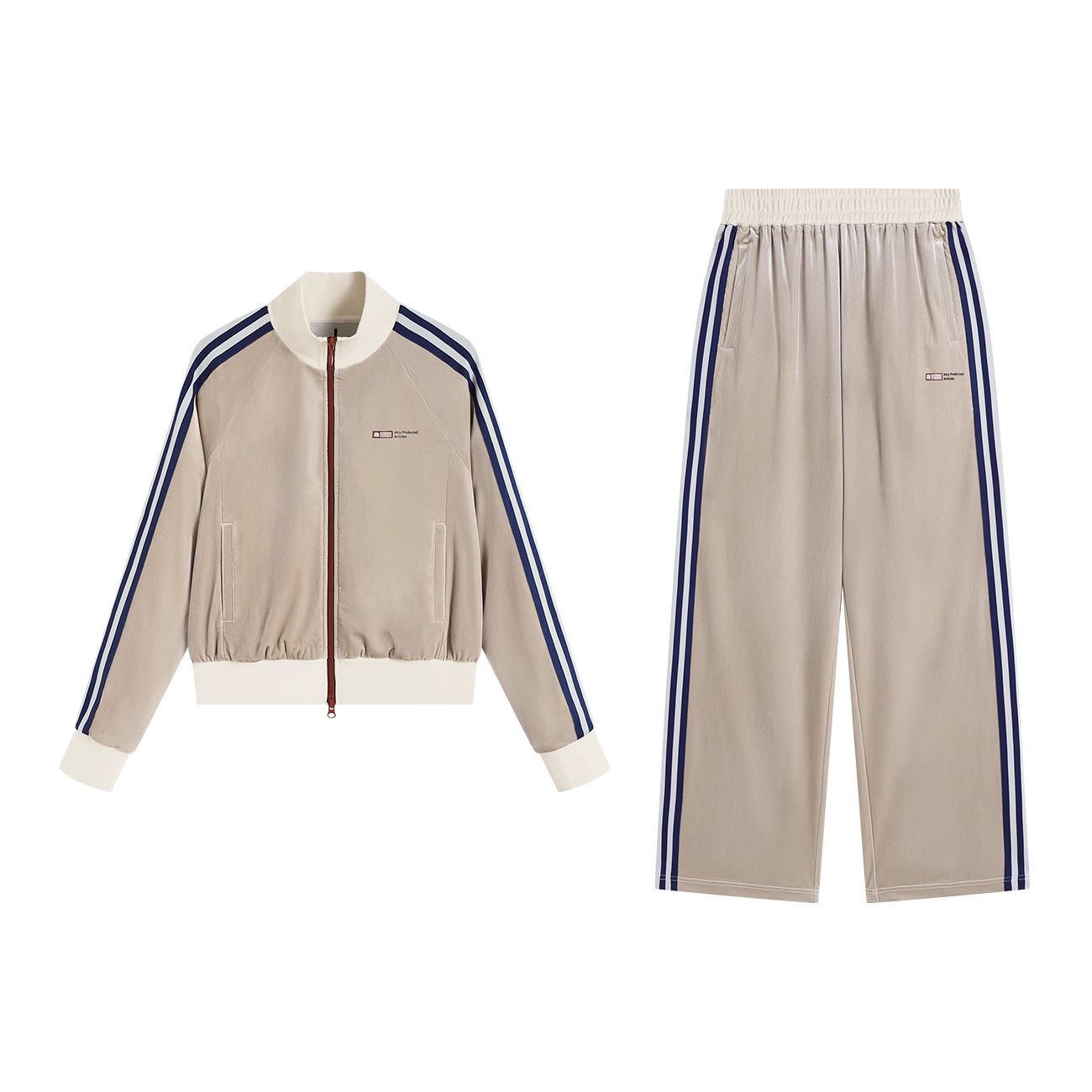 Velvet Cropped Zip-Up Hoodie Set - Image 7