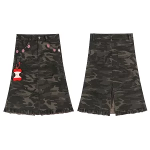 Camouflage Mid-calf Skirt