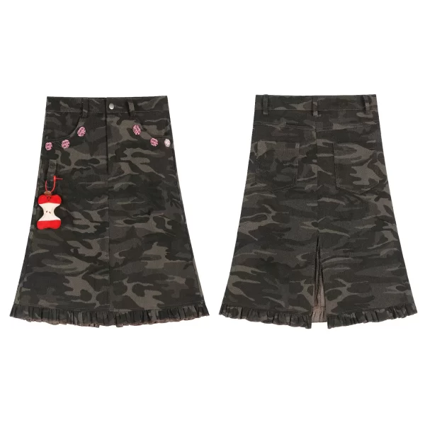 Camouflage Mid-calf Skirt