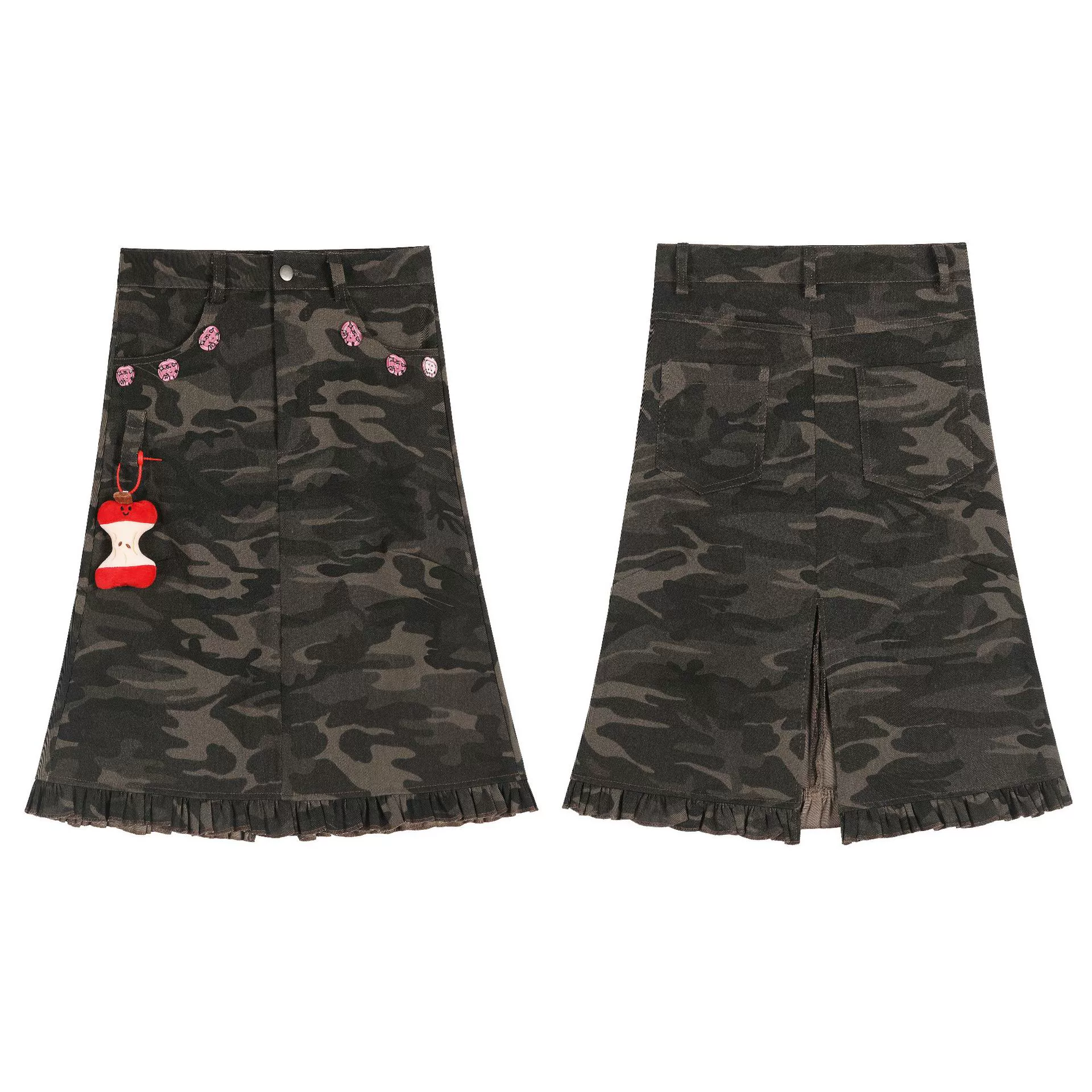 Camouflage Mid-calf Skirt - Image 1