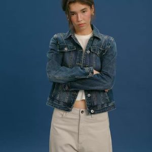 Women Fitted Denim Jacket - Image 8