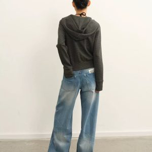 Women Wide Legs Denim Jeans - Image 4