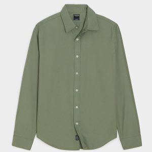 Cotton Twill Long Point Collar Shirt