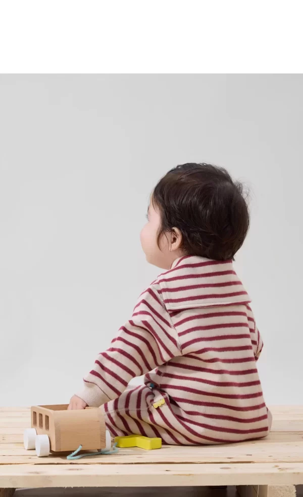 Stripes Baby Jumpsuit with Hoodie