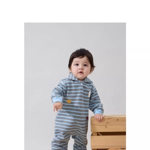 Stripes Baby Jumpsuit with Hoodie - Image 2
