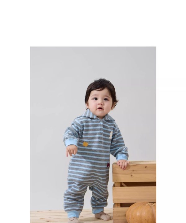 Stripes Baby Jumpsuit with Hoodie