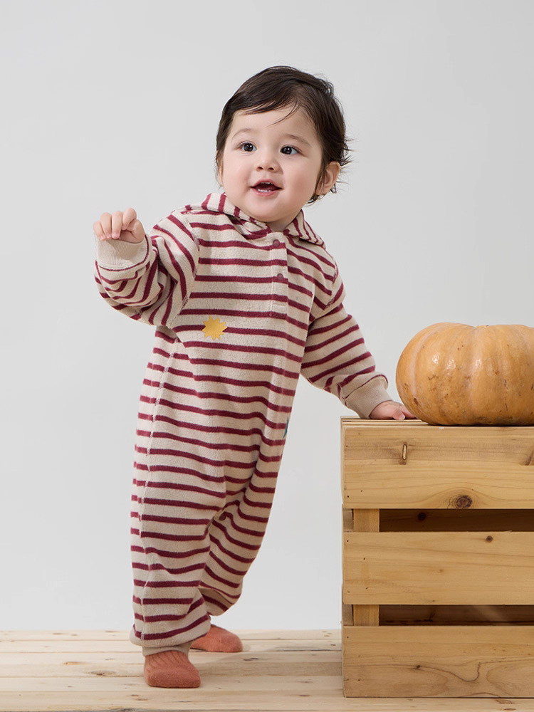 Stripes Baby Jumpsuit with Hoodie - Image 6