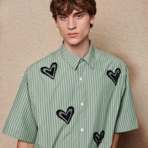 Heart Printing Boxy Short Shirt - Image 5