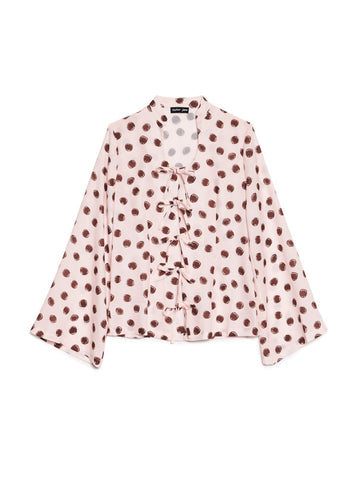 Spot Pyjama Tie Blouse | Polka Dot Relaxed Top