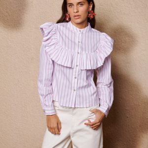 Stripe Ruffle Blouse - Image 2