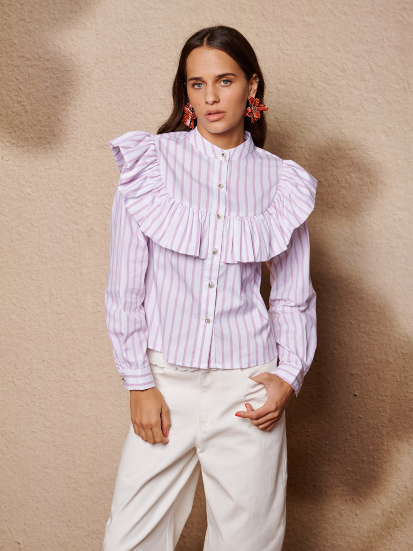 Stripe Ruffle Blouse - Image 2