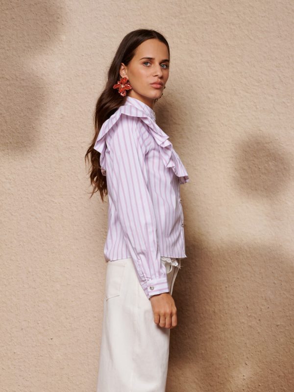 Stripe Ruffle Blouse