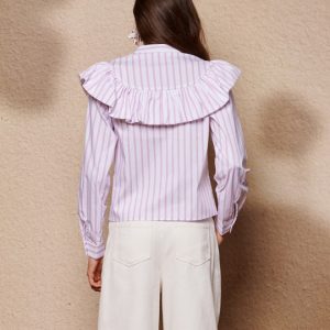 Stripe Ruffle Blouse - Image 7