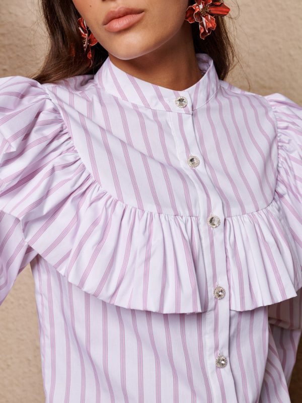 Stripe Ruffle Blouse
