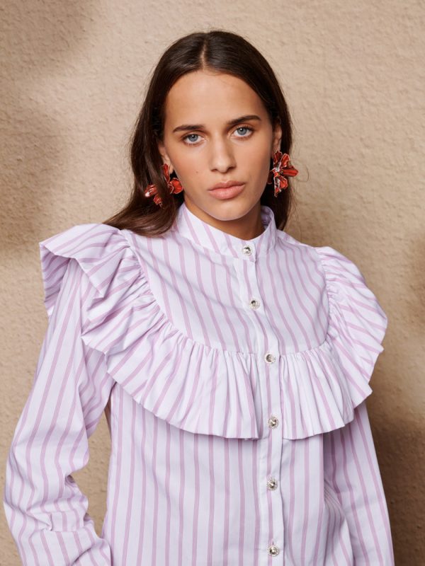 Stripe Ruffle Blouse