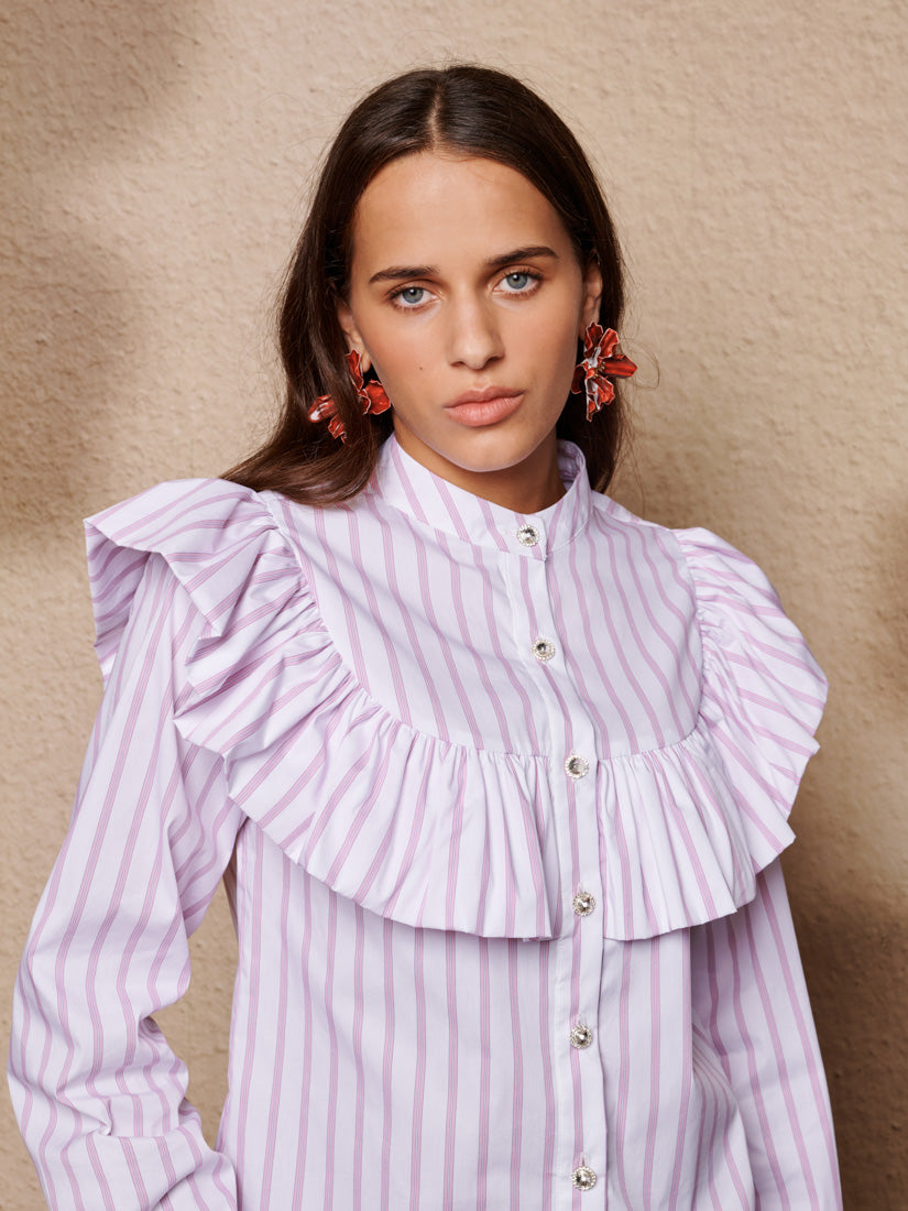 Stripe Ruffle Blouse - Image 5