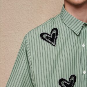 Heart Printing Boxy Short Shirt - Image 3