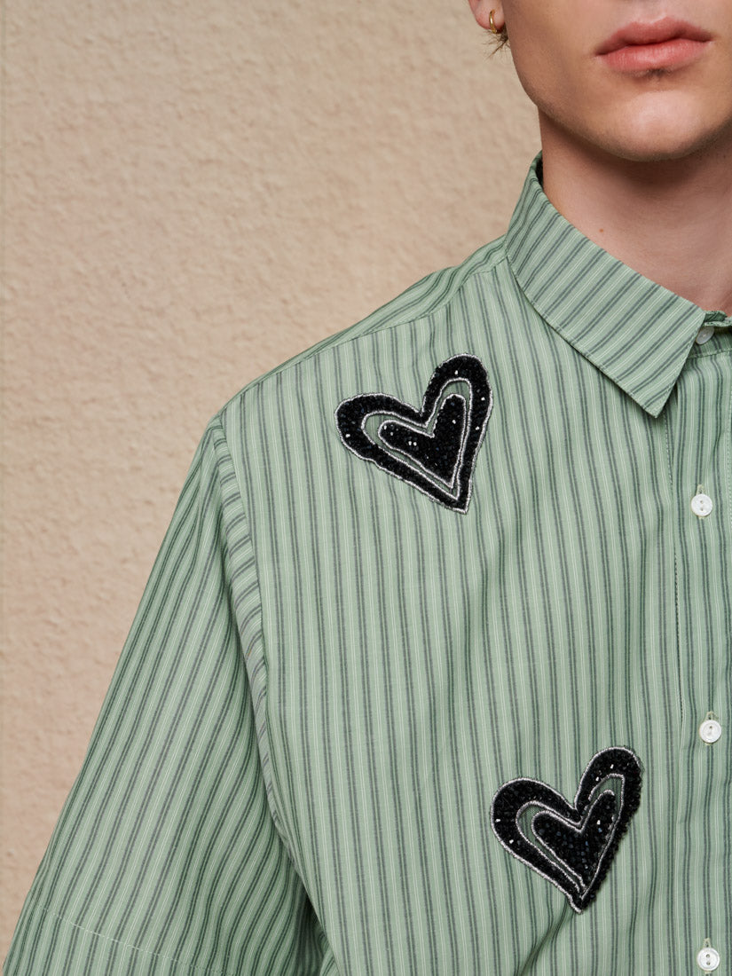 Heart Printing Boxy Short Shirt - Image 3