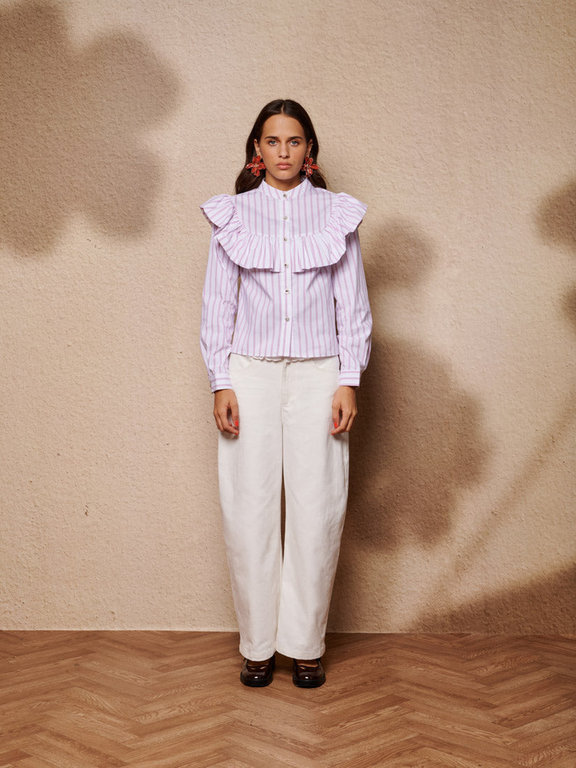 Stripe Ruffle Blouse - Image 6