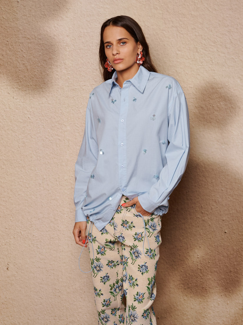 Embroidery Drawstring Shirt - Image 7