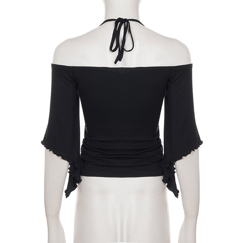 Off-the-Shoulder Batwing Sleeve T-shirt - Image 4