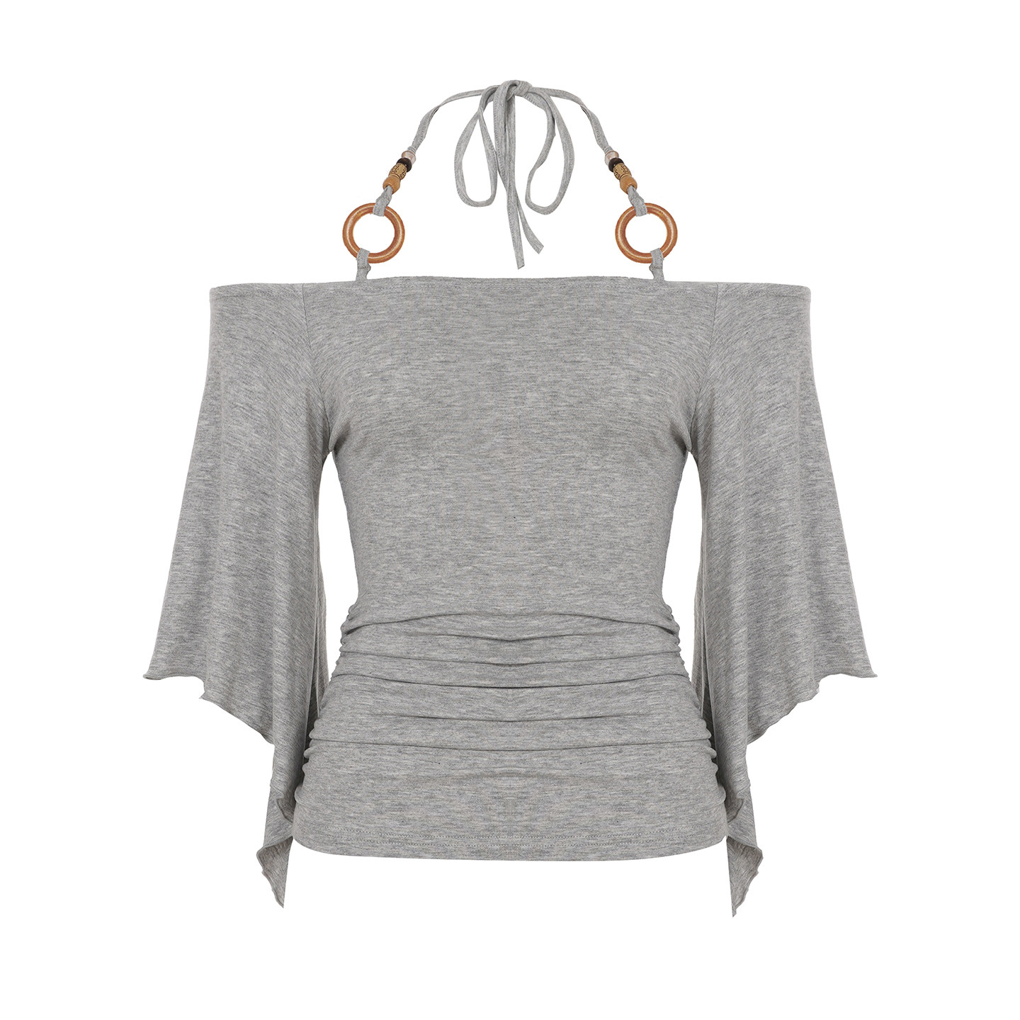 Off-the-Shoulder Batwing Sleeve T-shirt - Image 1