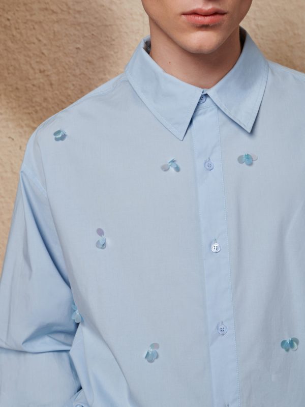 Embroidery Drawstring Shirt